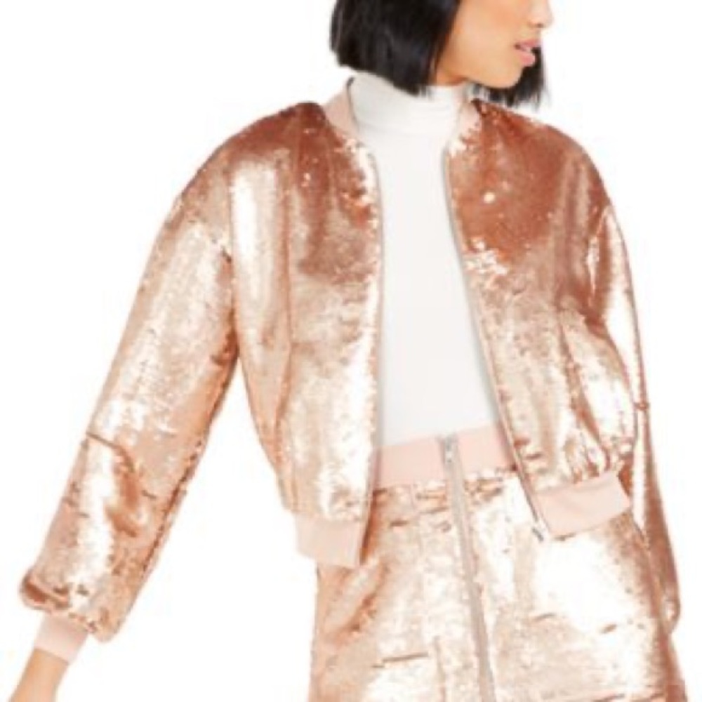 BAR III Becca Tilley Sequin Bomber Jacket